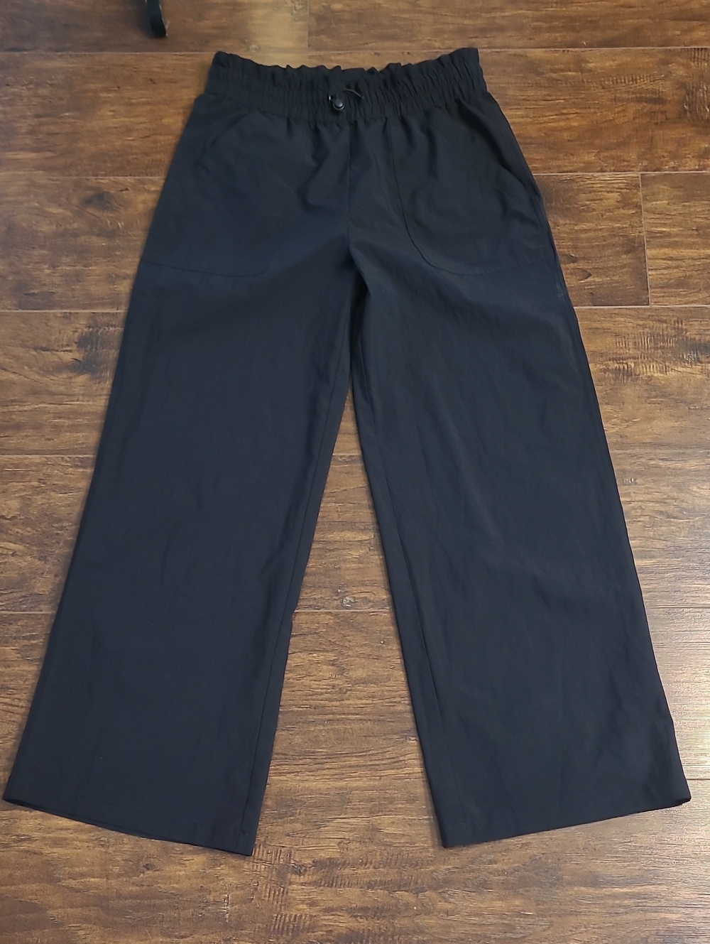 Spyder Black Elastic-Waist Wide-Leg Chinos Pants Size M